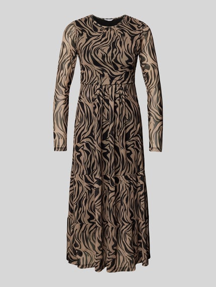 ZABAIONE Midikleid mit gelgten Falten Mittelbraun 2