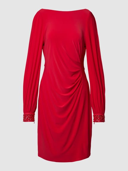 Adrianna Papell Knielange cocktailjurk met siersteentjes Rood - 2