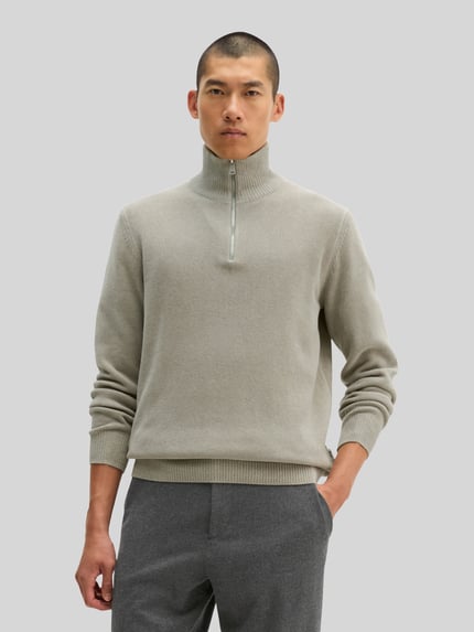 Marc O'Polo Pullover mit Troyerkragen Mittelgrau 4