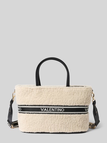 Valentino Bags Shopper mit Logo-Tape Modell 'JANE' Ecru 1