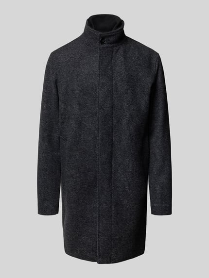 JACK & JONES Premium Mantel aus Woll-Mix mit Stehkragen und Eingrifftaschen Anthrazit Melange 2