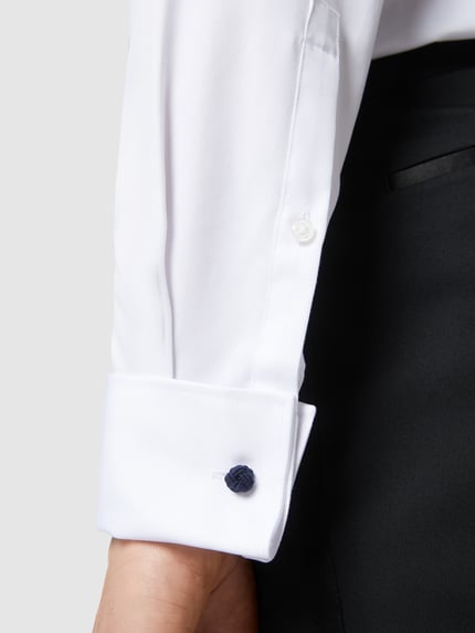 Jake*s Slim Fit Smokinghemd aus Twill Weiss 3