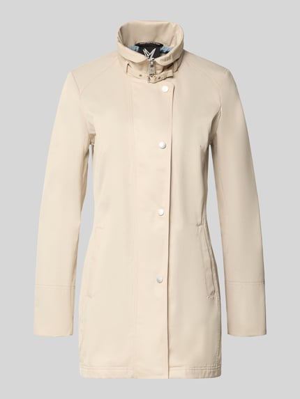 Produktfoto, Jacke mit Stehkragen und Eingrifftaschen von Fuchs Schmitt in Beige, taillierter Schnitt, Reißverschluss, glatte Baumwoll-Mix-Oberfläche