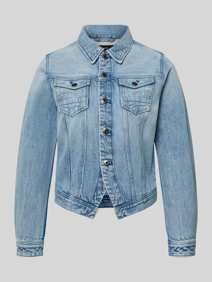 Productfoto, lichtblauwe Slim Fit Jeansjacke aus Baumwoll-Mix mit borstzakken van G-Star Raw, denimstructuur, lange mouwen, knoopsluiting
