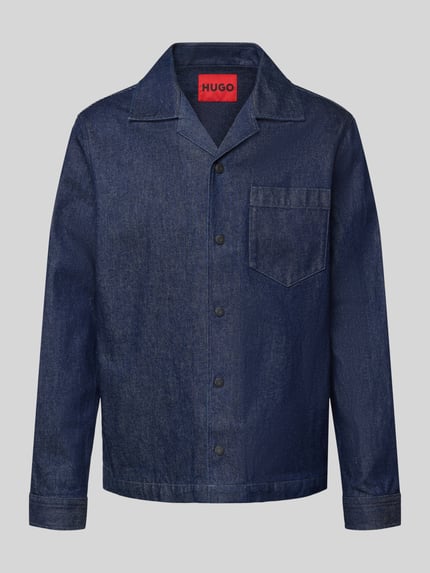 HUGO Regular fit overhemdjack met borstzak, model 'Edelo' Jeansblauw - 2