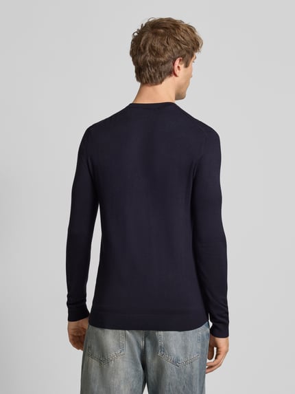 ONLY & SONS Regular Fit Strickpullover aus Viskose-Mix Modell 'WYLER' Dunkelblau 5