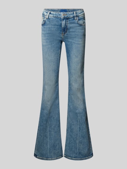 Jeansy bootcut z mieszanka bawełny w 5 kieszeni Shop The Look MANNEQUINE