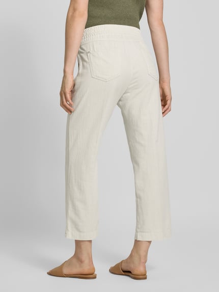 ANGELS Straight leg stoffen broek met elastische band, model 'Linn' Beige - 5