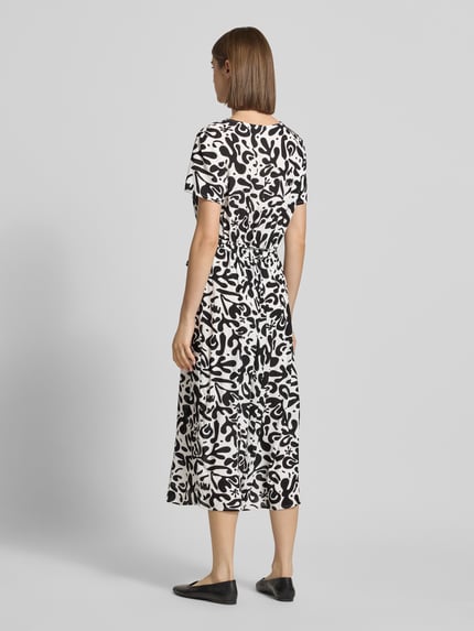 PIECES A-lijn midi-jurk van pure viscose model 'BARRI' Zwart - 5