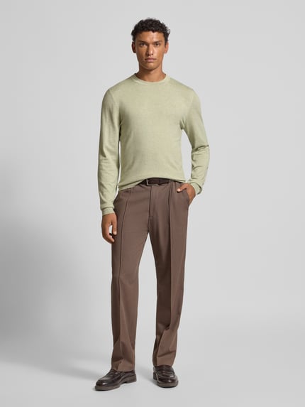 MCNEAL Strickpullover mit gerippten Abschlüssen Schilf Melange 1