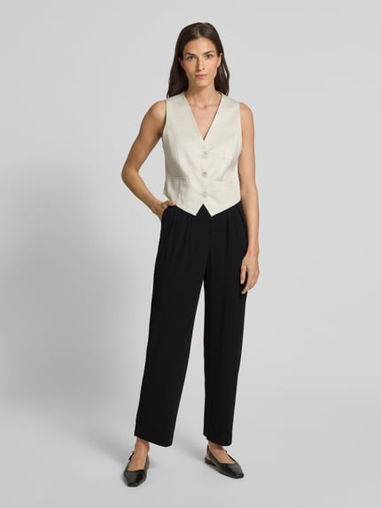 MM by Max Mara Stoffhose aus Viskose mit elastischem Bund Modell 'REA' Black 1