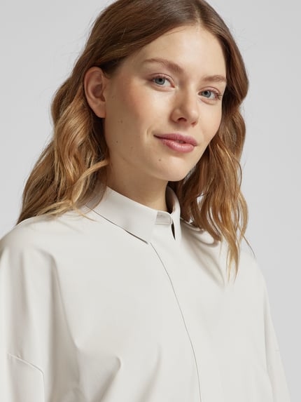 MM by Max Mara Relaxed Fit Bluse mit überschnittenen Schultern Modell 'PATELLA' Hellgrau 3