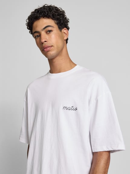 REVIEW X MATW T-Shirt mit Label-Stitching Weiss 3