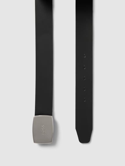 BOSS Leren riem met pinsluiting in metallic, model 'Jensy' Zwart - 3