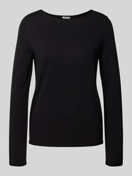 s.Oliver RED LABEL Sweter z dzianiny o kroju regular fit z mieszanki bawełny i wiskozy Czarny 2