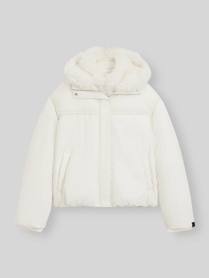 BOSS Regular fit gewatteerd jack met inzetten van jacquard, model 'PEXIA' Offwhite - 2