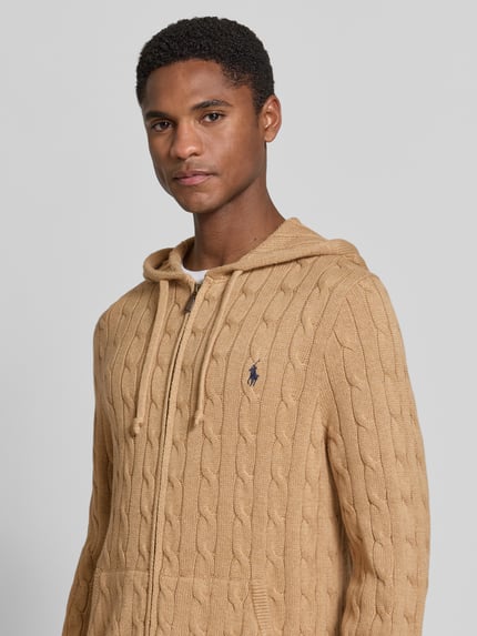Polo Ralph Lauren Regular Fit Strickjacke aus reiner Baumwolle Camel 3