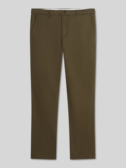 Tommy Hilfiger Chinosy o prostym kroju z mieszanki bawełny model 'DENTON' Khaki 2