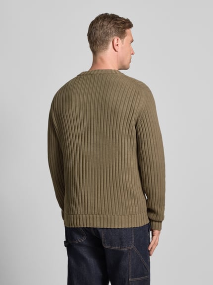 HUGO Regular Fit Strickpullover aus reiner Baumwolle Modell 'SRIBBEN_1' Mittelgrau 5