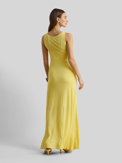 Lauren Ralph Lauren Długa sukienka z mieszanki wiskozy i bawełny Jasnożółty 5