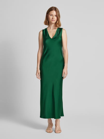 Weekend Max Mara Maxikleid mit V-Ausschnitt Modell 'GIUBBA' Smaragd 4