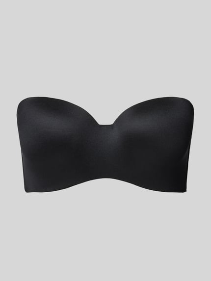 Produktfoto, Schalen-BH mit mit abnehmbaren Trägern und Push-Up-Effekt von MAGIC Bodyfashion in Schwarz, glatte Struktur, einfarbig, Mix mit Stretch-Anteil, vorgeformte Cups, körpernaher Schnitt.