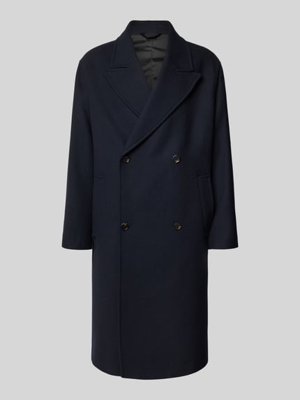 Selected Relaxed fit lange jas van wolmix, model 'SIMON' Donkerblauw - 2