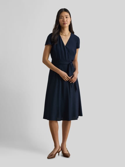 Lauren Ralph Lauren Tailliertes Freizeitkleid aus Chiffon Marine 4