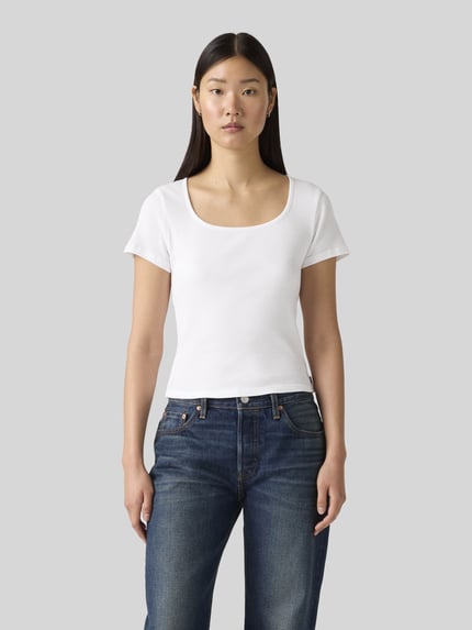 Levi's® Slim fit T-shirt van katoenmix Offwhite - 4