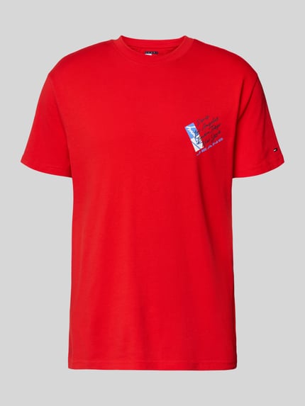 Tommy Jeans Regular Fit T-Shirt aus reiner Baumwolle Rot 2