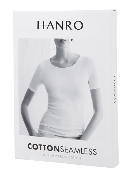 HANRO T-Shirt aus Baumwolle Modell 'Cotton Seamless' Weiss 3