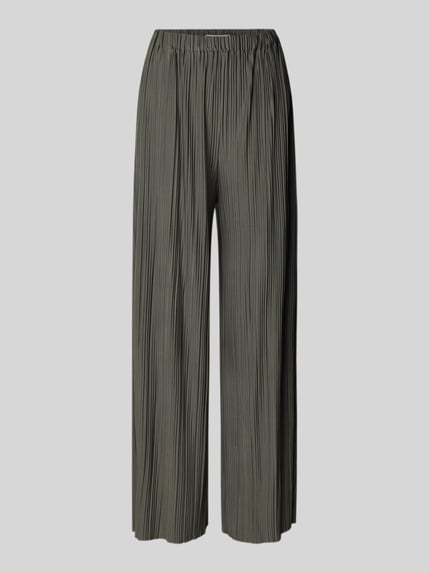 Samsøe Samsøe Straight Leg Stoffhose mit Plisseefalten Modell 'UMA' Schlamm 2