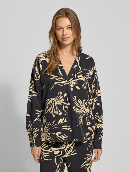 GUIDO MARIA KRETSCHMER WOMAN Blouseshirt met V-hals, model 'Ayana' Zwart - 4