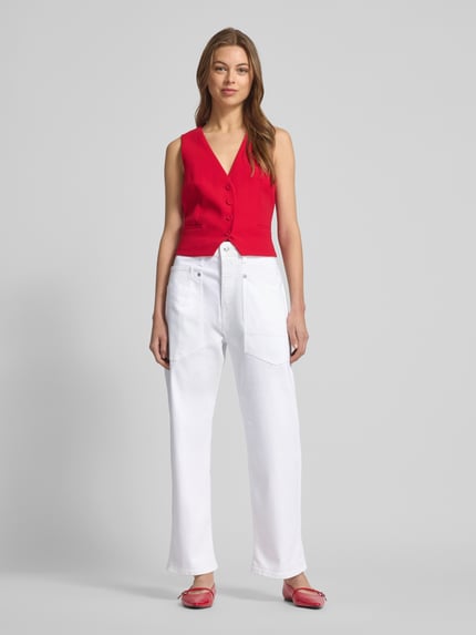 MAC Baggy Fit Jeans mit aufgesetzten Taschen Weiss 1