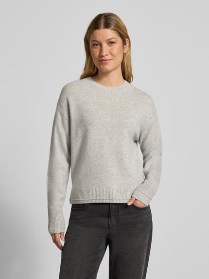 Christian Berg Woman Sweter z dzianiny z obniżonymi ramionami Jasnoszary melanż 4