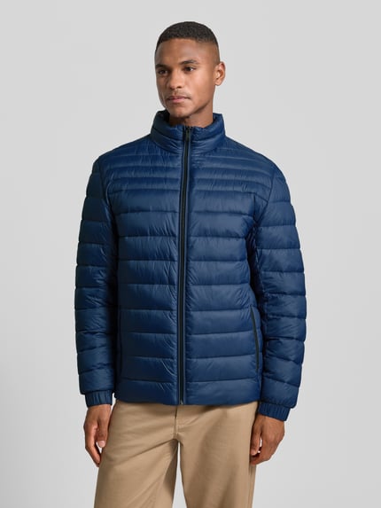 BOSS Orange Slim fit gewatteerd jack met labelpatch, model 'ODEN2' Rookblauw - 4