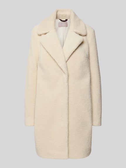 Christian Berg Woman Selection Mantel aus Teddyfell mit Reverskragen Offwhite 2