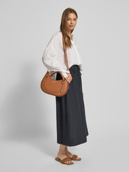 GUESS Handtasche mit Label-Detail Modell 'TATUM' Cognac 1