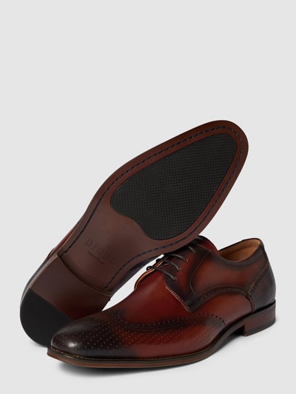 DIGEL Derby-Schuhe aus Leder Modell 'SELLENG' Cognac 5