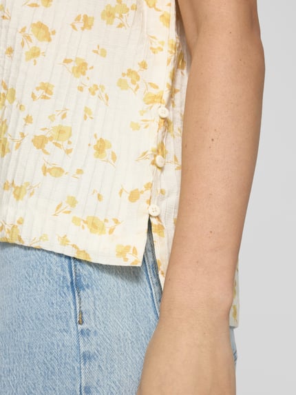 MSCH Copenhagen Regular fit blousetop met structuurmotief, model 'Falisha' Geel - 3