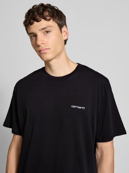 Carhartt Work In Progress T-Shirt mit Label-Stitching Black 3