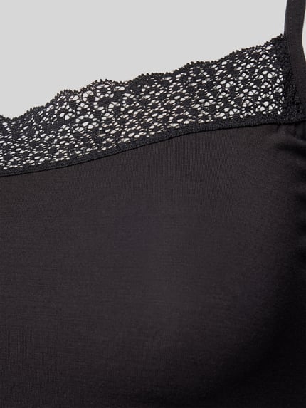 Triumph Spaghettitop mit Spitzenbesatz Modell 'Feel of Modal' Black 2