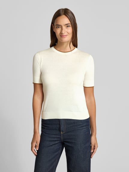 Max Mara Studio Slim Fit Pullover aus Seiden-Mix Modell 'AGENDA' Offwhite 4