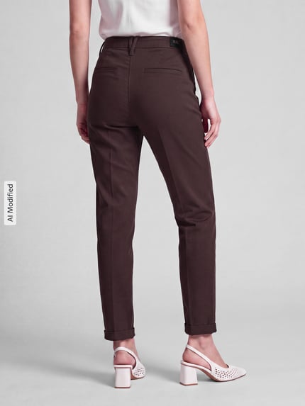 MAC Chinos o kroju straight fit z mieszanki bawełny Ciemnobrązowy 5