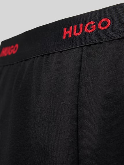 HUGO Szorty od piżamy o kroju relaxed fit z mieszanki bawełny model ‘HUGO ID SHORTS’ Czarny 2