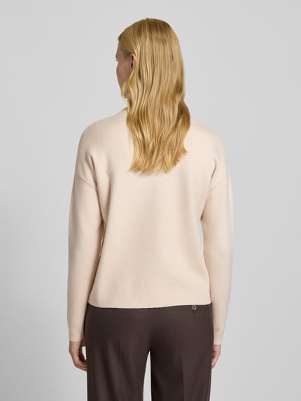 Christian Berg Woman Oversized Strickpullover mit geripptem Stehkragen Stein 5