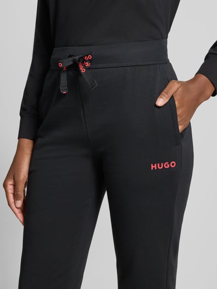 HUGO Regular fit joggingbroek van katoenmix Zwart - 3