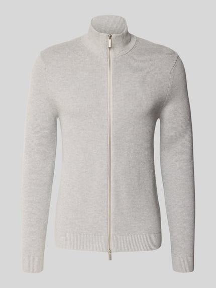 Selected Regular Fit Strickjacke aus reiner Baumwolle Modell 'DANE' Hellgrau 2