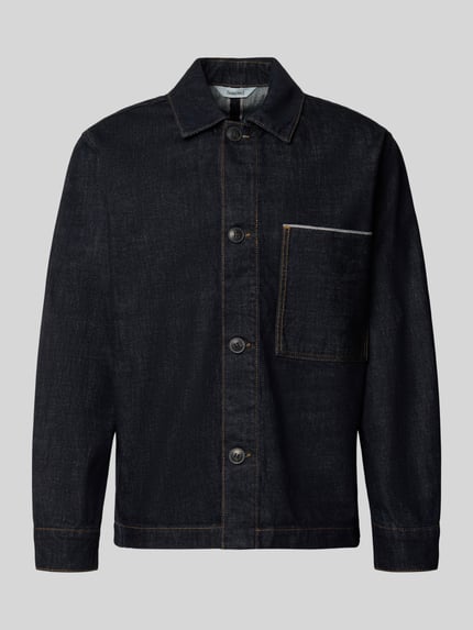 Produktfoto, Regular Fit Freizeithemd aus reiner Baumwolle Modell 'JOE SELVEDGE' von Selected, dunkles Denim mit sichtbarer Kontrastnaht, Herren Freizeithemd