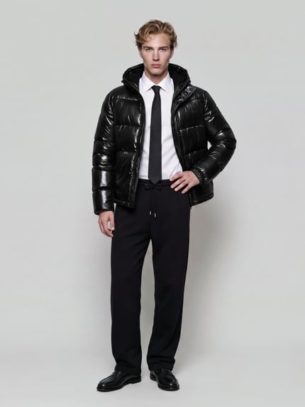 HUGO Pufferjacke mit Kapuze Modell 'Baros2641' Black 1